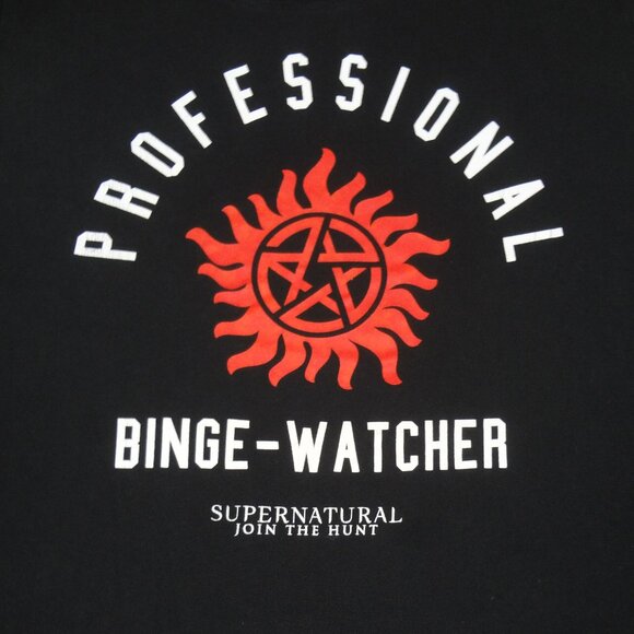 SUPERNATURAL PROFESSIONAL BINGE-WATCHER - WOMENS BLACK 2XL T-SHIRT L174 - Picture 1 of 3